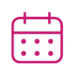 Icono rosa de un calendario